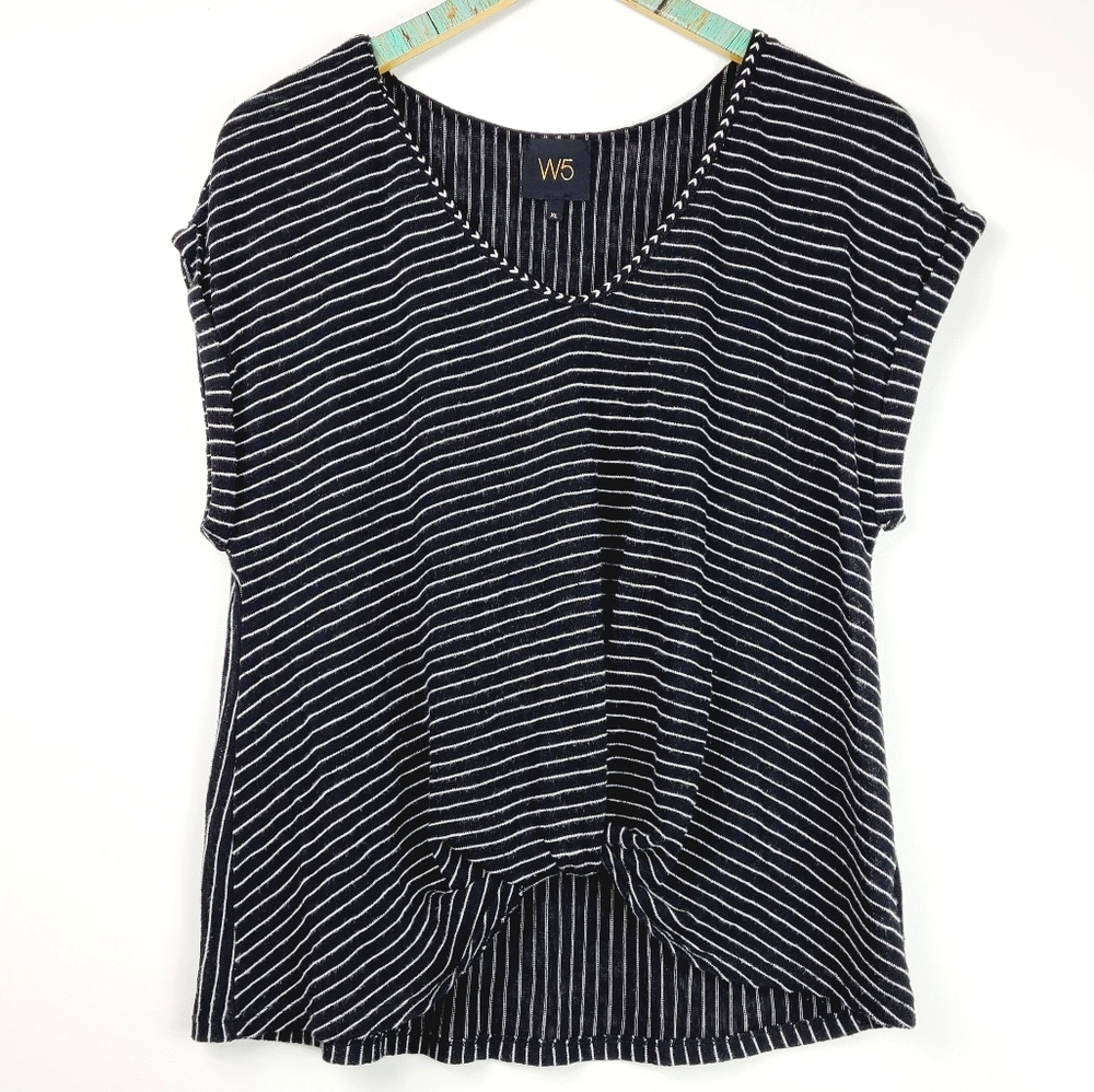 W5 Front Knot Short Sleeve Blouse XL
